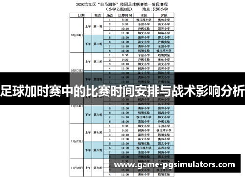 足球加时赛中的比赛时间安排与战术影响分析